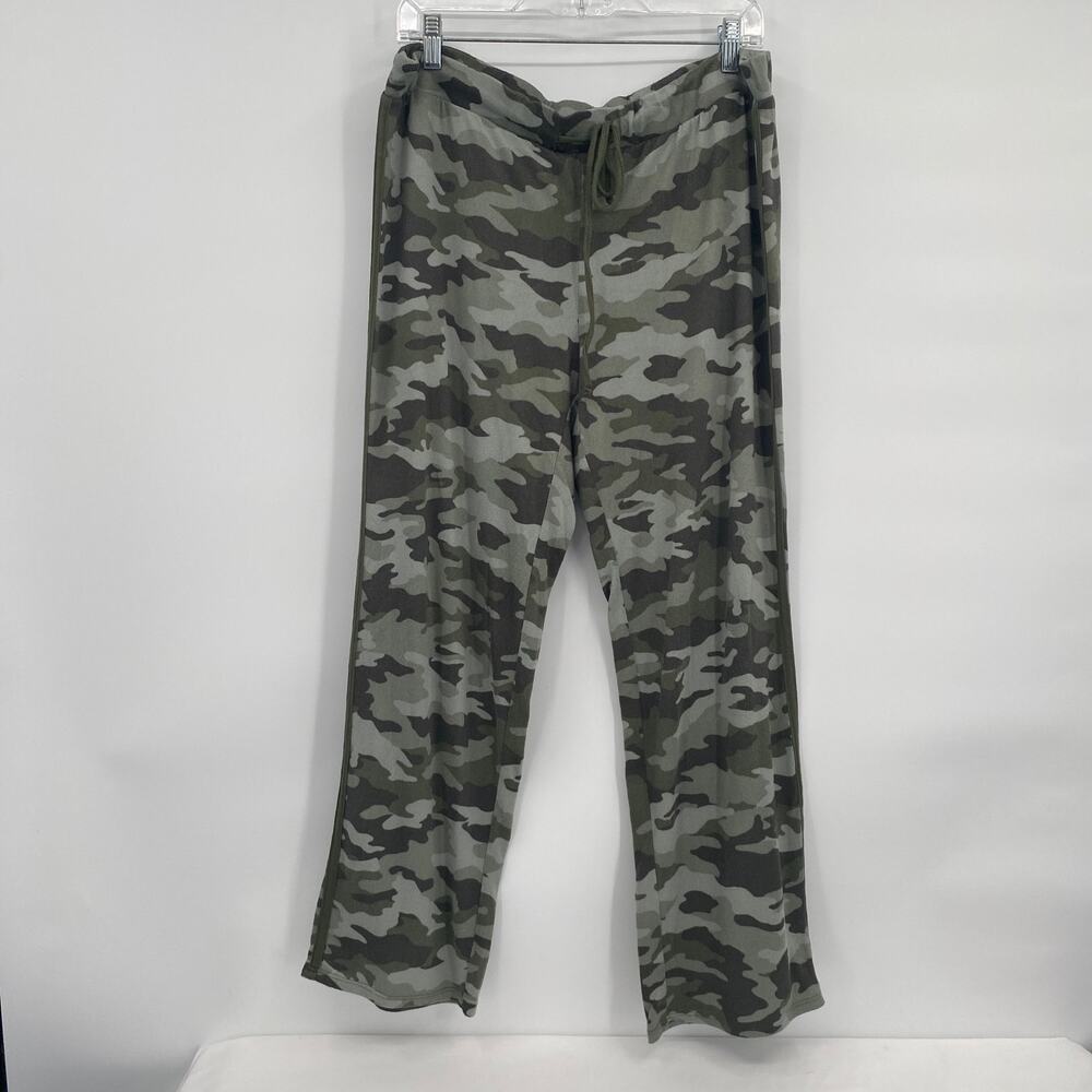 Lucky Brand Camo Print Sleep Pants Lounge Pajamas Tie Elastic Waist Women's XL
